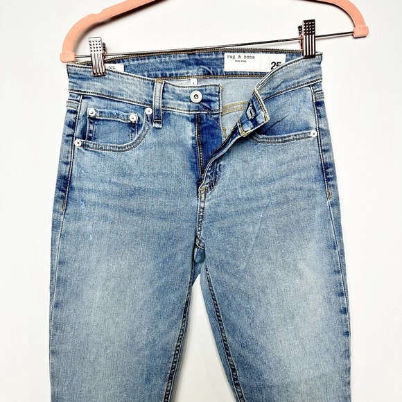 rag & bone NWT Cate Mid-Rise Distressed Ankle Skinny Jeans Thunderbird Size 25 - Picture 6 of 10